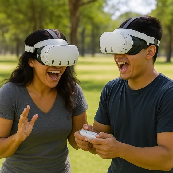 Equipo de soporte VR listo para asistir